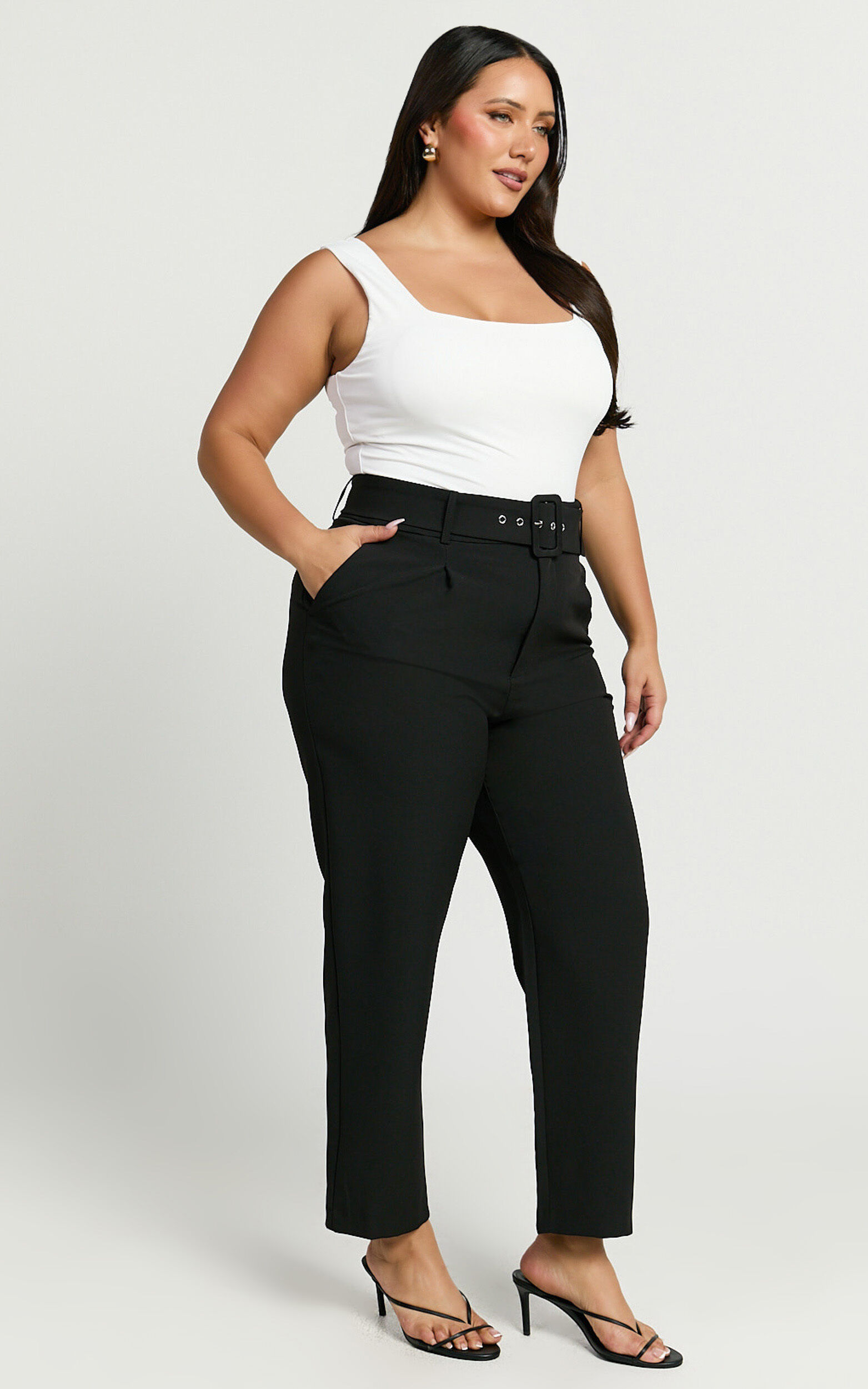 Milica Trousers - Belted High Waisted Trousers in Black 12 Milica Trousers - Belted High Waisted Trousers in Black