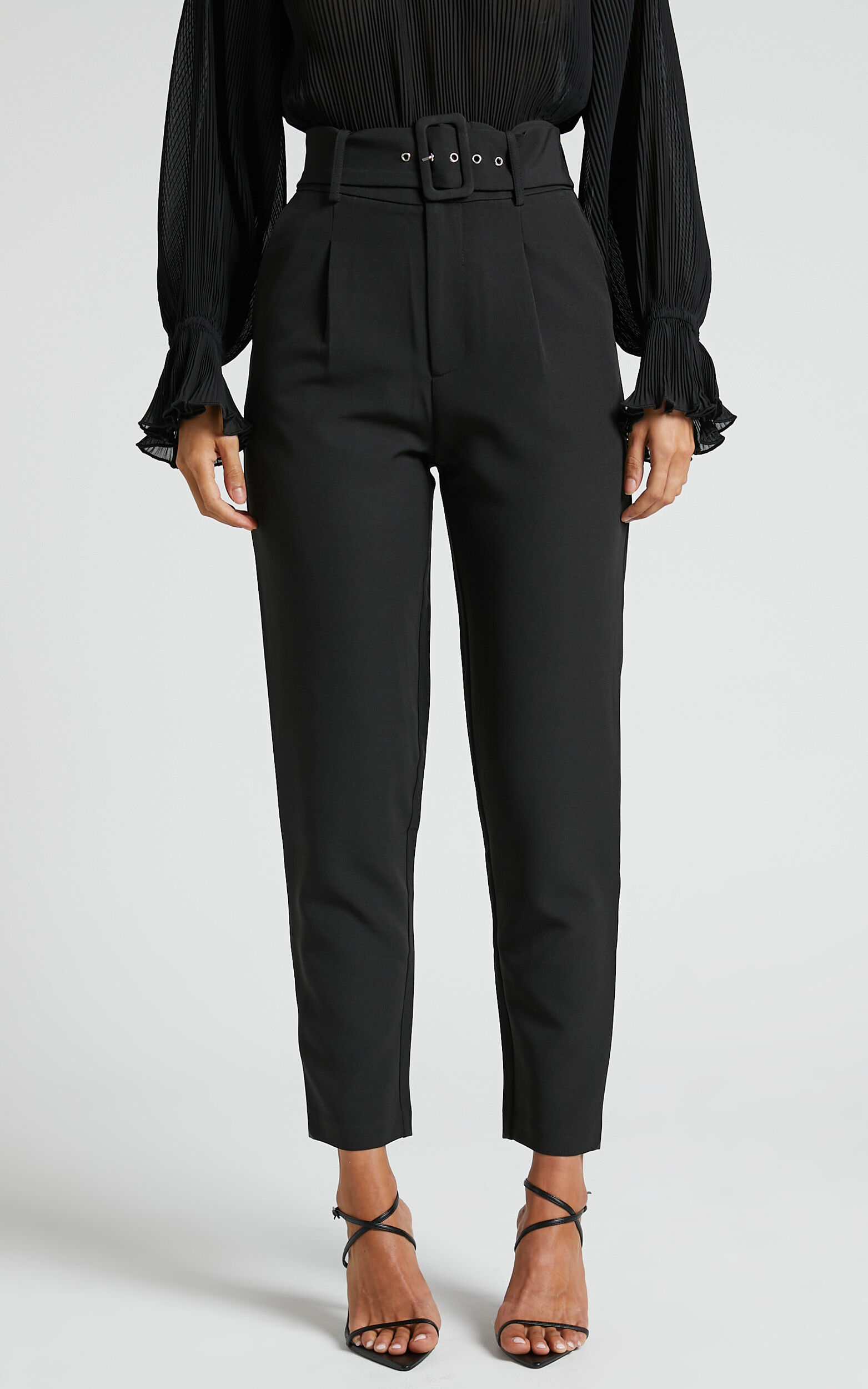 Milica Trousers - Belted High Waisted Trousers in Black 13 Milica Trousers - Belted High Waisted Trousers in Black