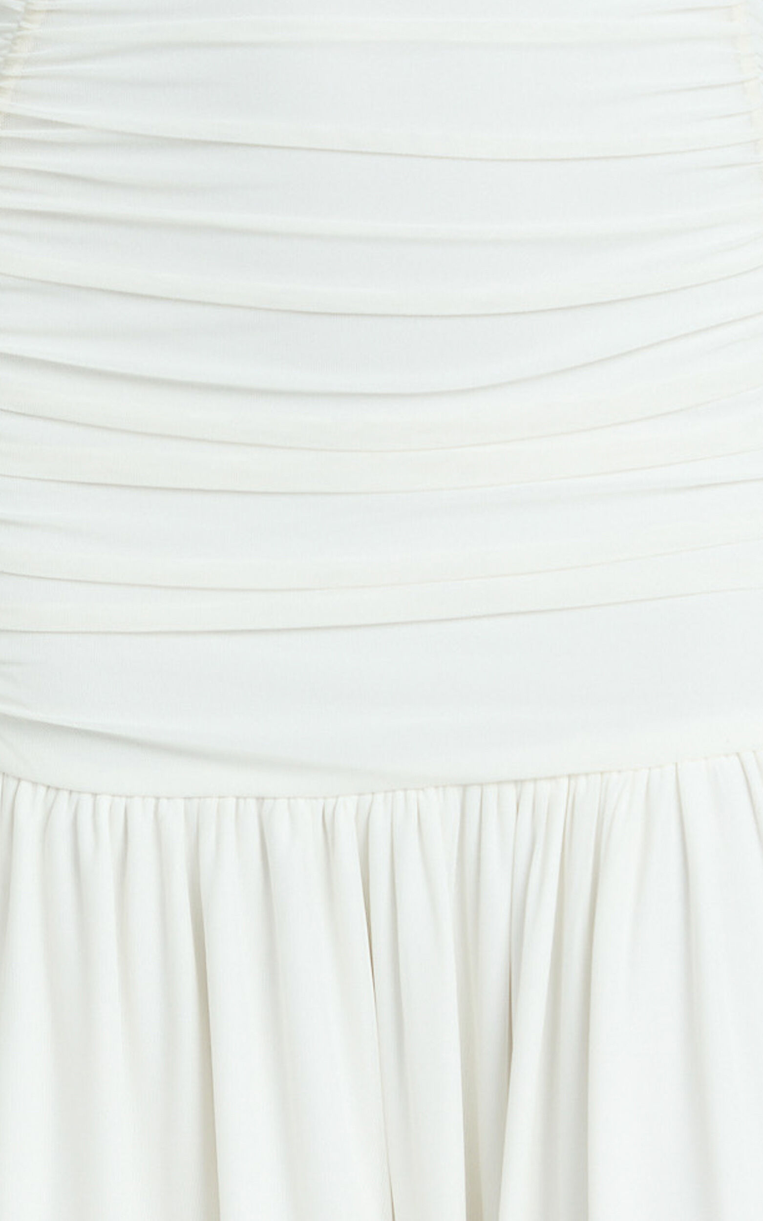 Cardi Maxi Dress - Ruched Mesh High Leg Split Dress in Ivory 12 Cardi Maxi Dress - Ruched Mesh High Leg Split Dress in Ivory
