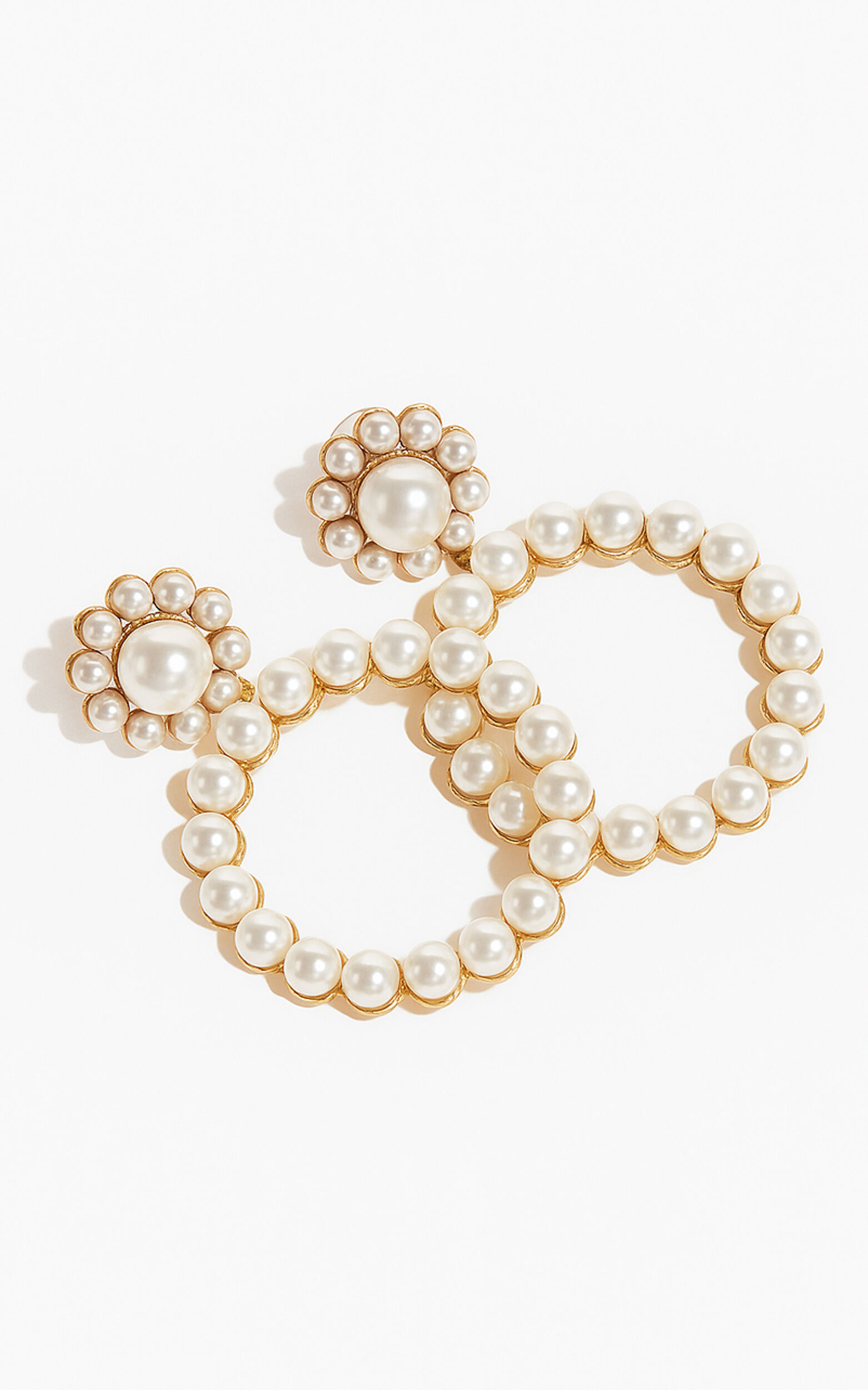 Eunbie Faux Pearl Circle Drop Earrings in Gold 8 Eunbie Faux Pearl Circle Drop Earrings in Gold