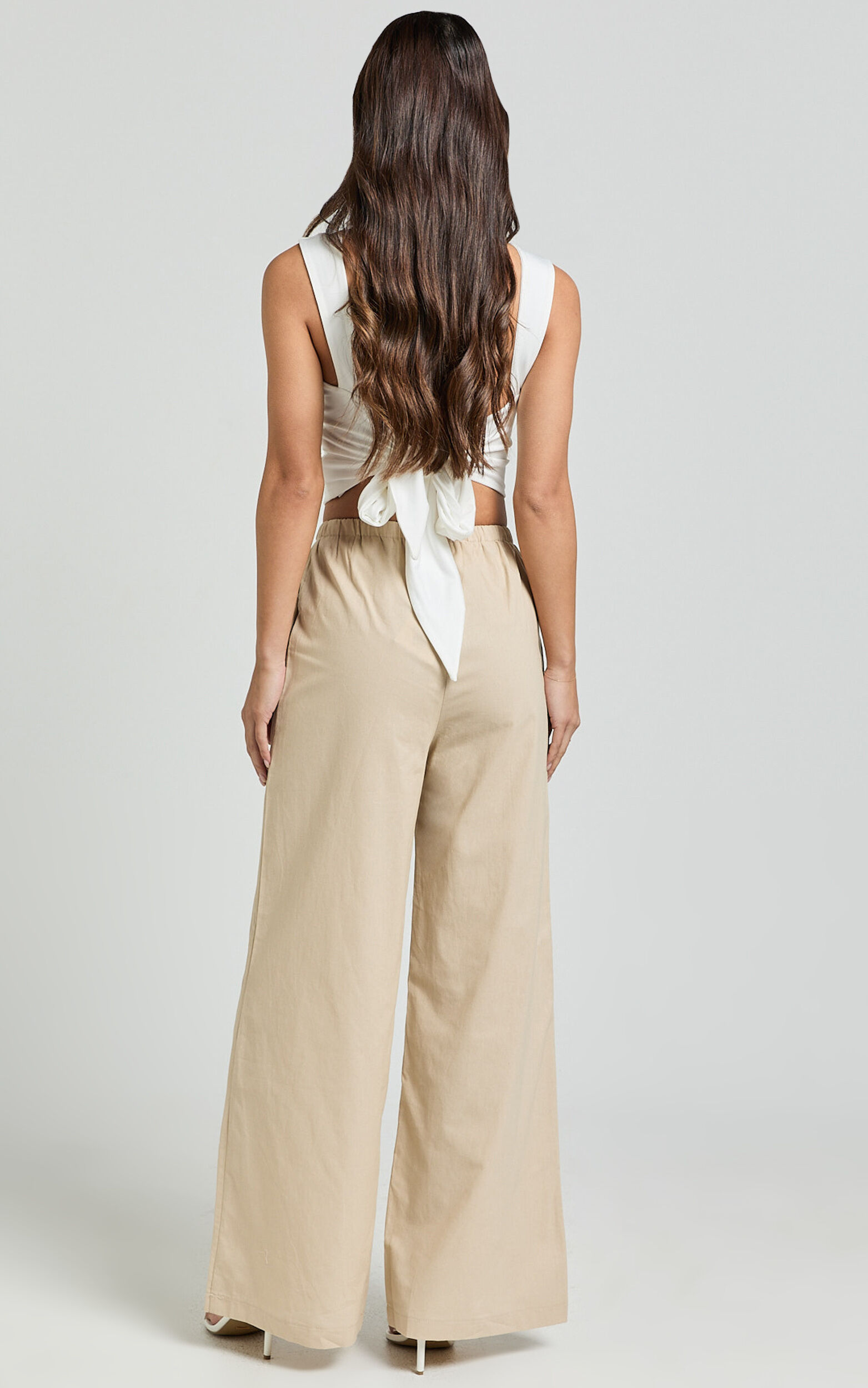 Abbey Pants - Wide Leg Drawstring Linen Look Pants in Natural 11 Abbey Pants - Wide Leg Drawstring Linen Look Pants in Natural