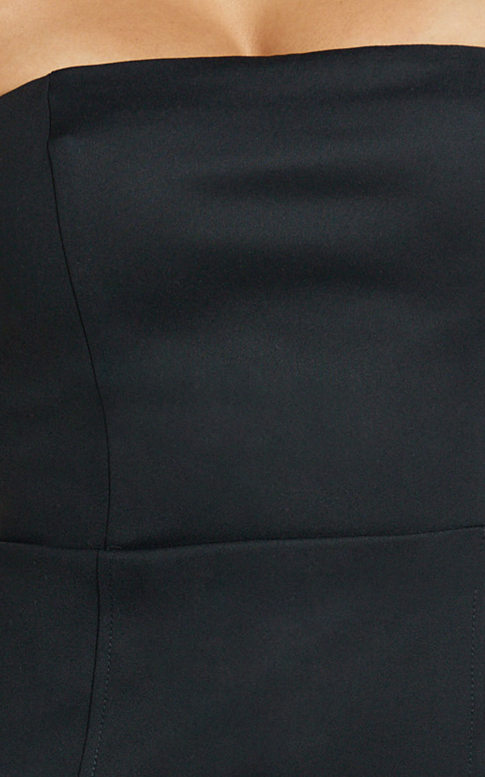 Mica Playsuit - Strapless Fitted Side Split Playsuit in Black 14 Mica Playsuit - Strapless Fitted Side Split Playsuit in Black