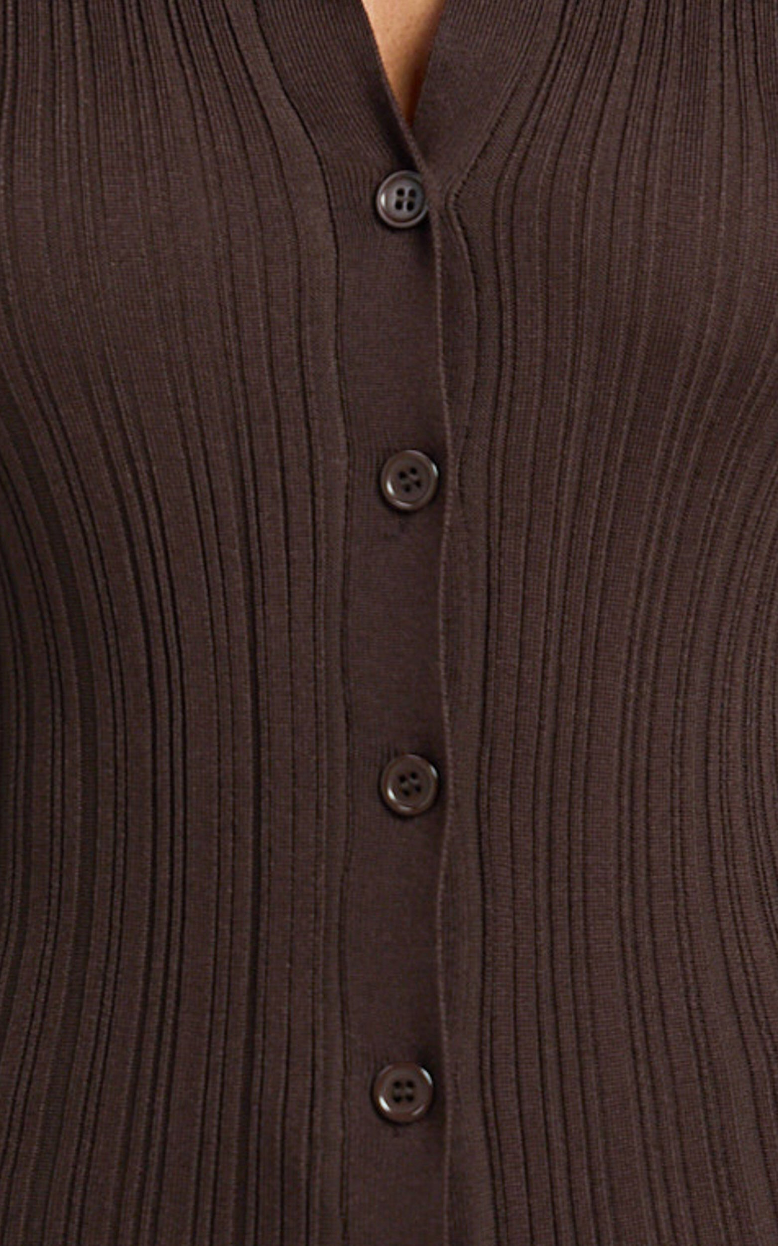 Kelsey Top - Button Through Long Sleeve Knitted Top in Chocolate 13 Kelsey Top - Button Through Long Sleeve Knitted Top in Chocolate