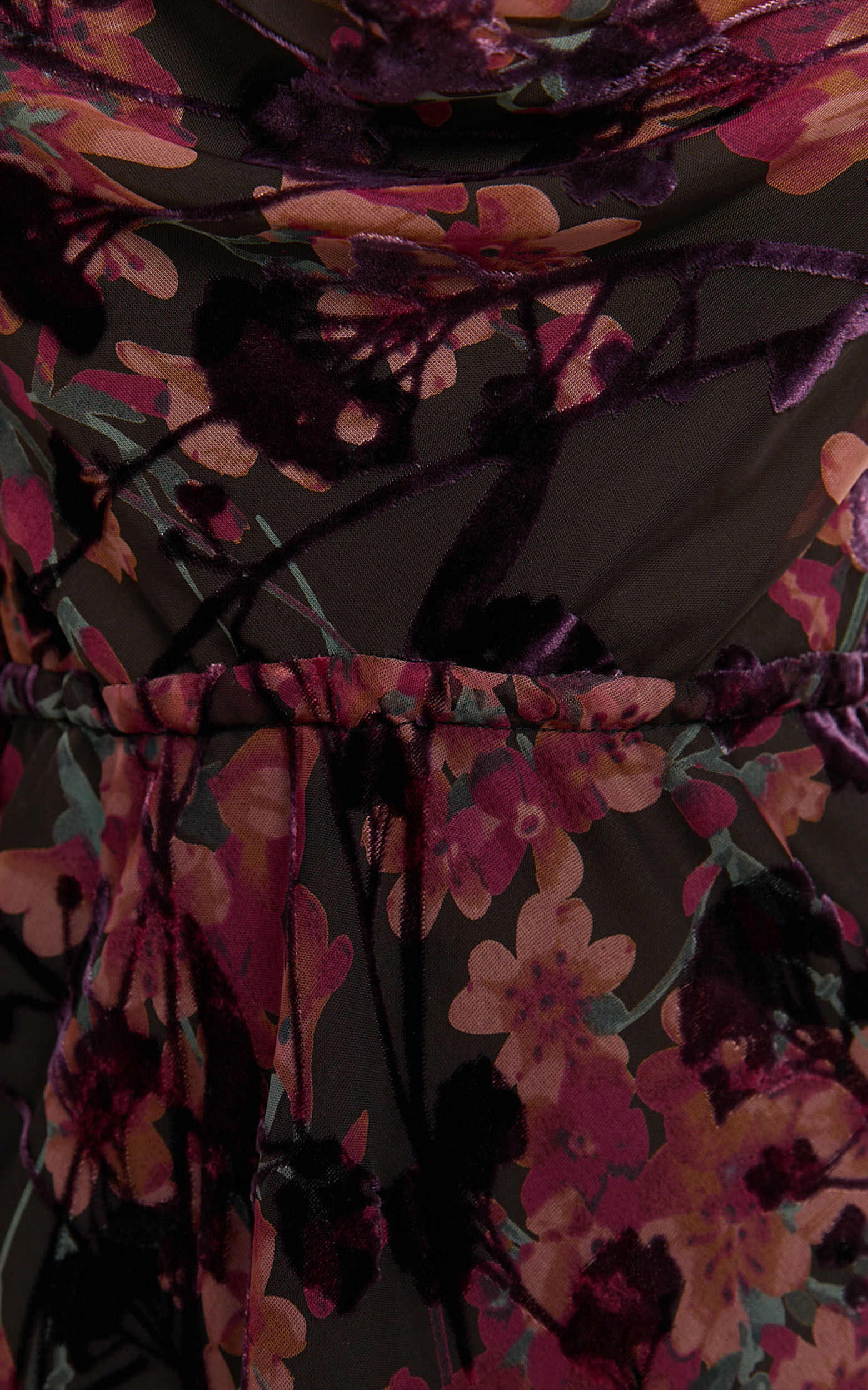 Mariana Mini Dress - Cowl Neck Drawstring Waist Slip Dress in Burn Out Floral 12 Mariana Mini Dress - Cowl Neck Drawstring Waist Slip Dress in Burn Out Floral