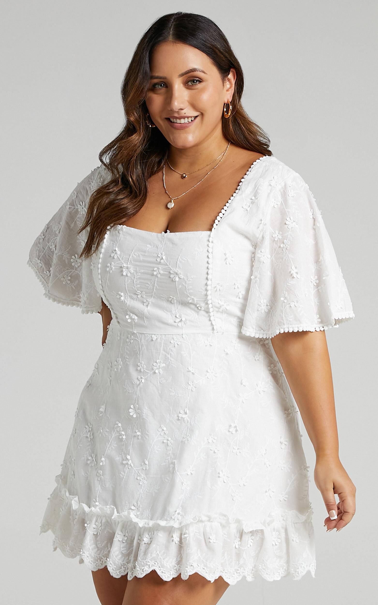 Fancy A Spritz Mini Dress In White Embroidery 10 Fancy A Spritz Mini Dress In White Embroidery