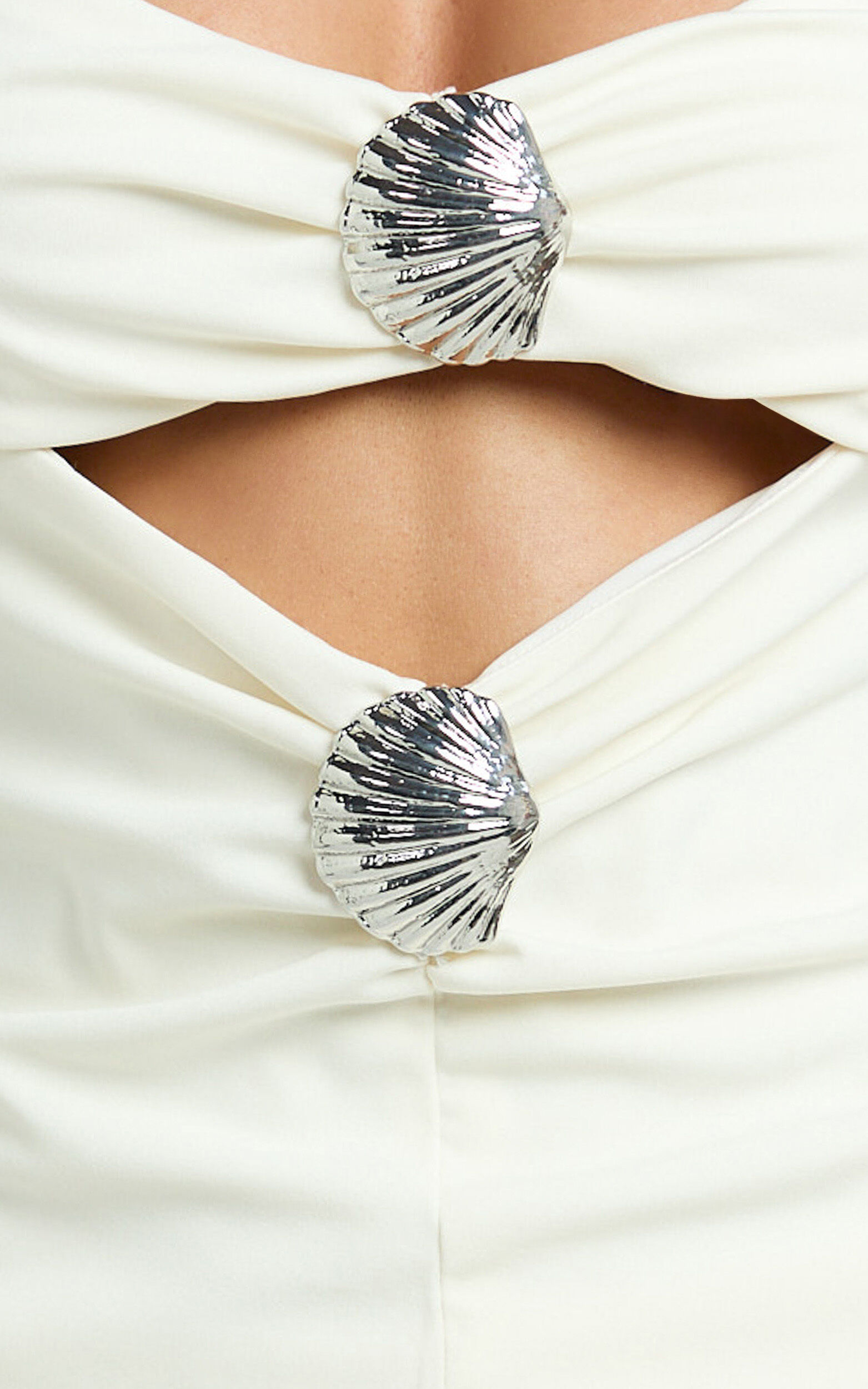 Agatha Top - Shell Hardware Trim Halter Top in White 14 Agatha Top - Shell Hardware Trim Halter Top in White