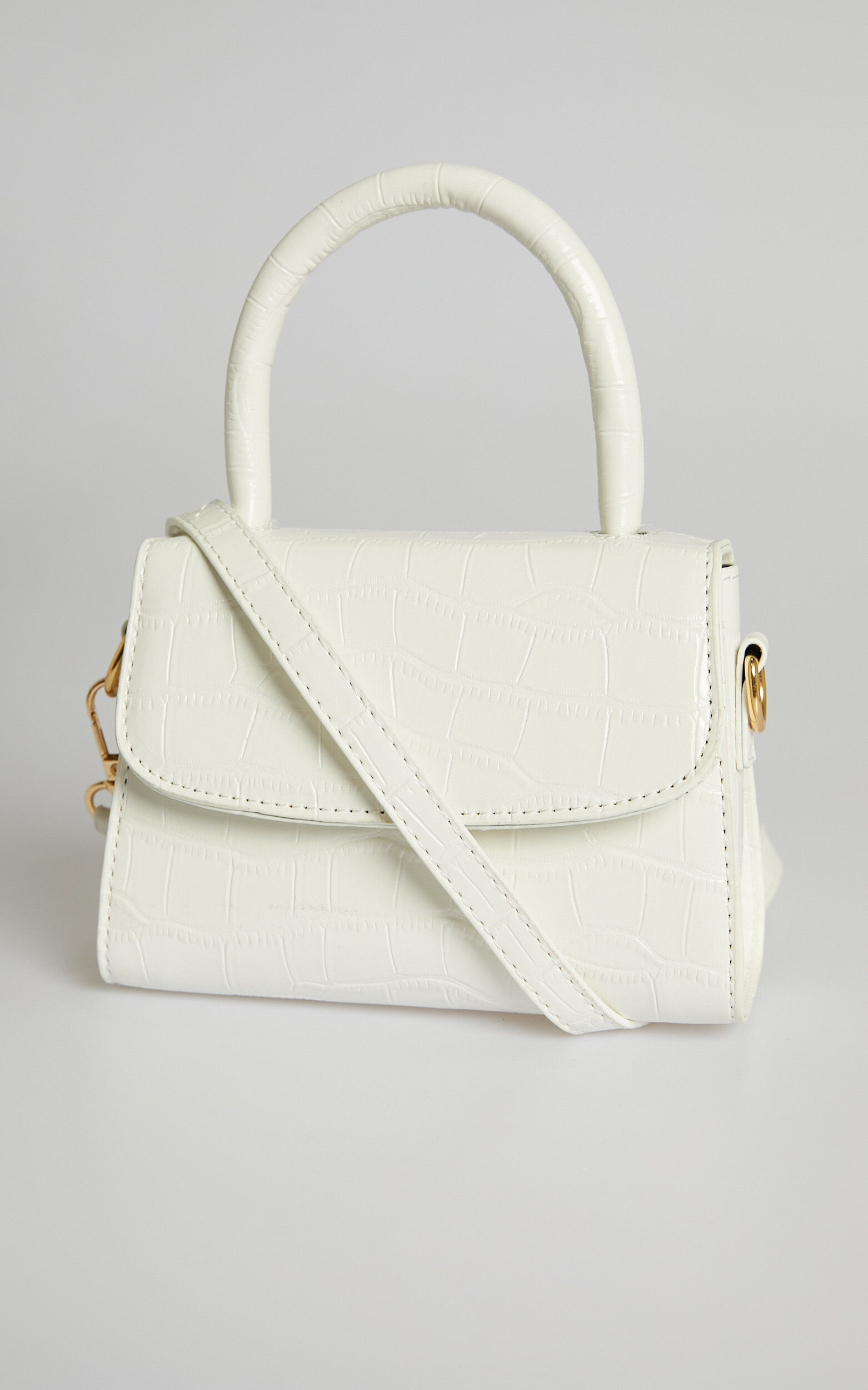 Lanielyn Mini Top Handle Crossbody Bag in White Croc 7 Lanielyn Mini Top Handle Crossbody Bag in White Croc