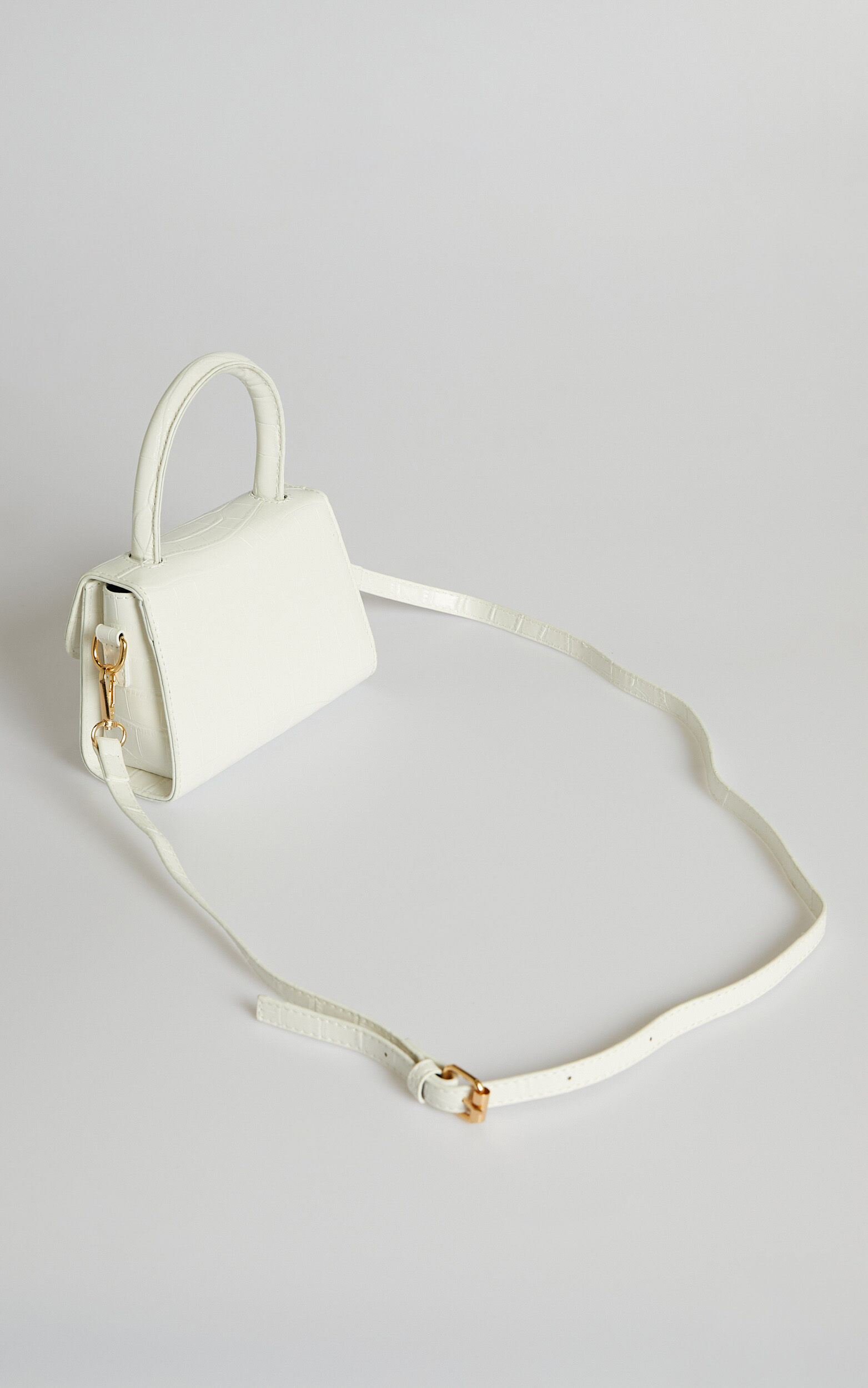 Lanielyn Mini Top Handle Crossbody Bag in White Croc 8 Lanielyn Mini Top Handle Crossbody Bag in White Croc