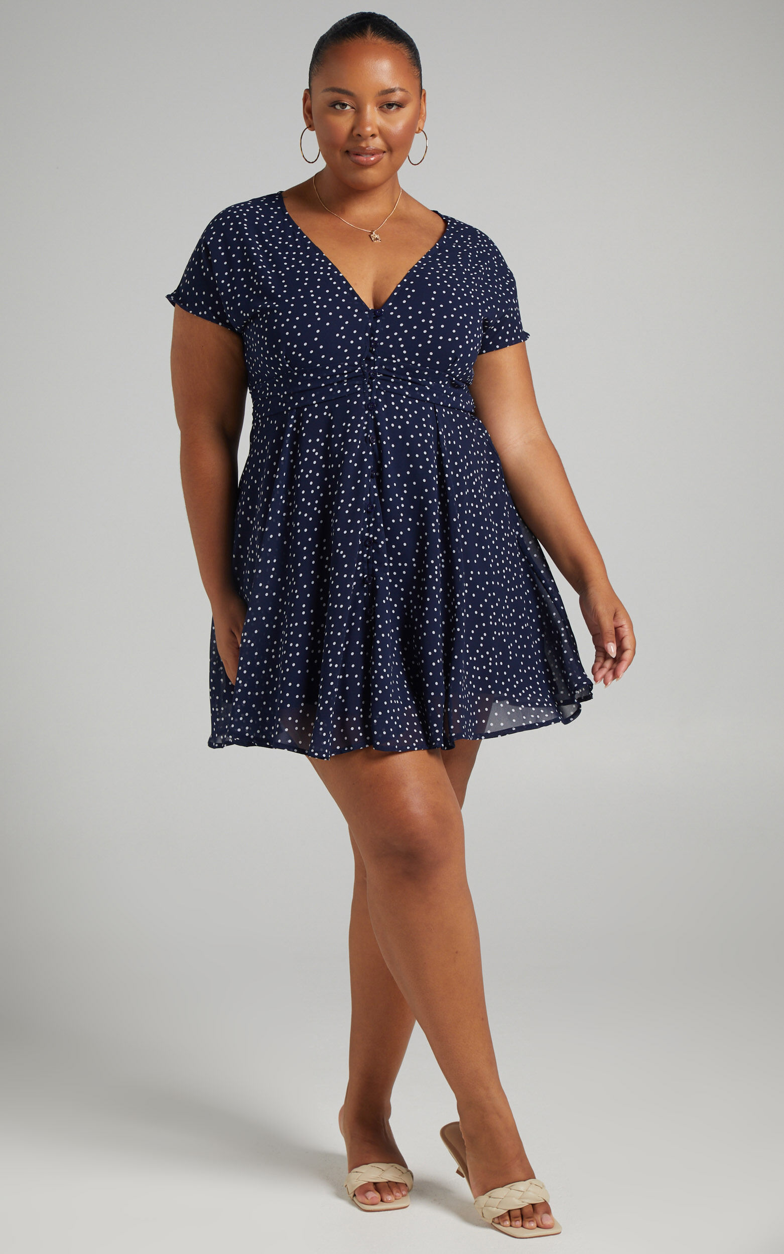 Hey Now Mini Dress In Navy Spot 12 Hey Now Mini Dress In Navy Spot