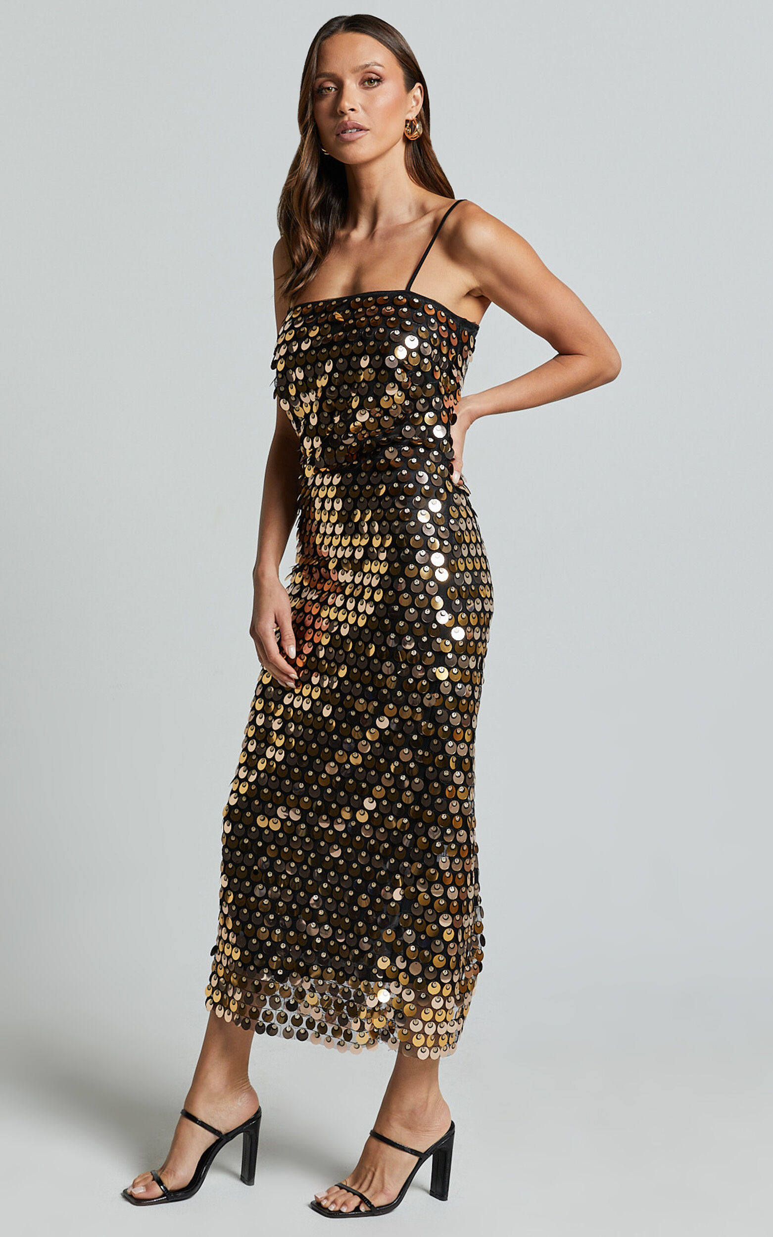 Amarie Midi Dress - Circle Sequin Dress in Gold 11 Amarie Midi Dress - Circle Sequin Dress in Gold
