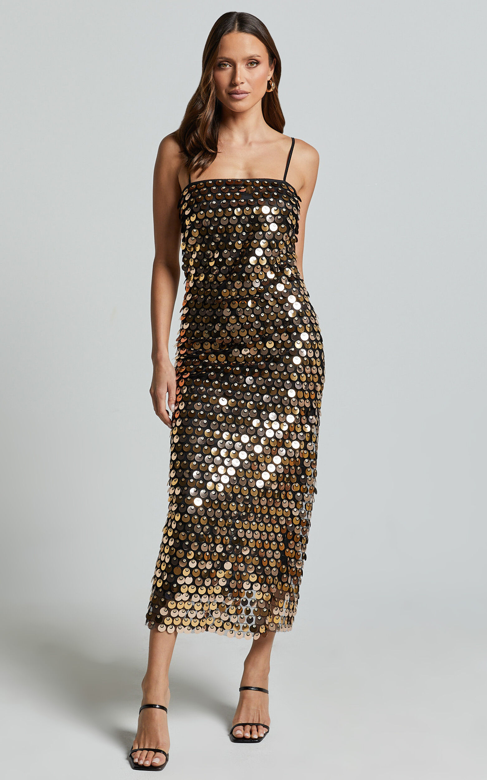 Amarie Midi Dress - Circle Sequin Dress in Gold 12 Amarie Midi Dress - Circle Sequin Dress in Gold