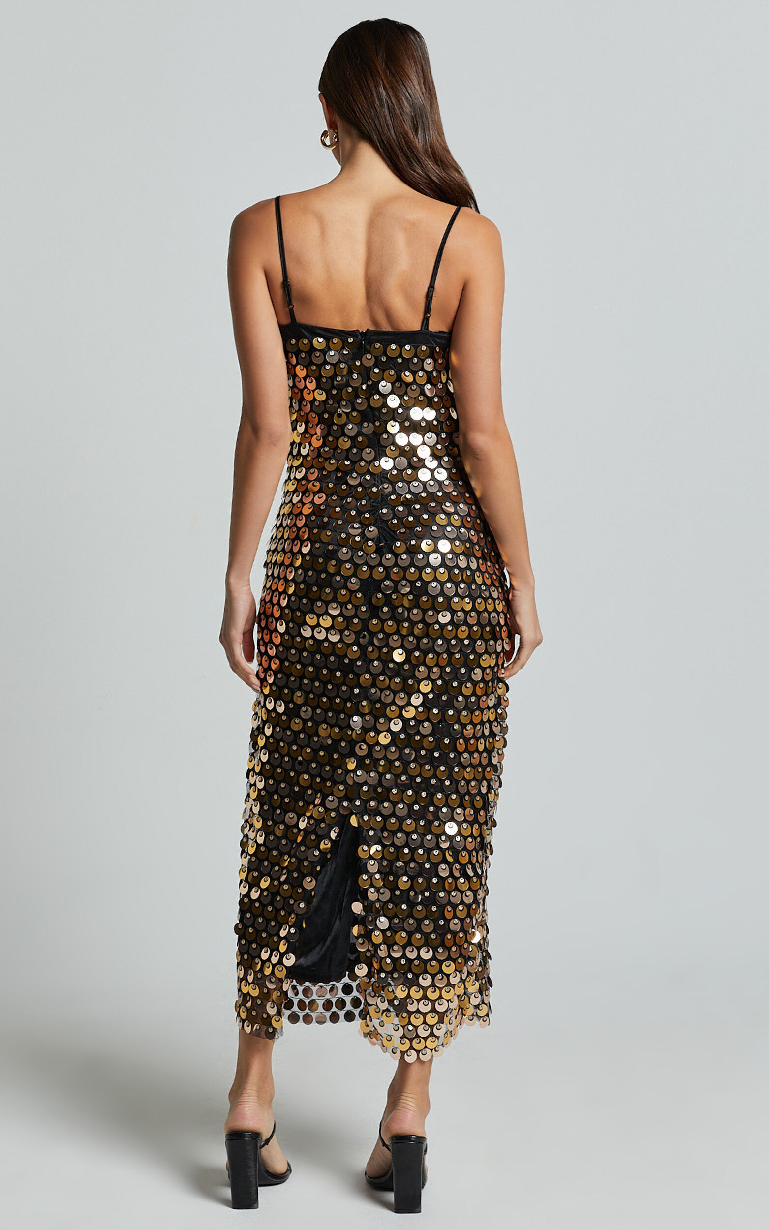 Amarie Midi Dress - Circle Sequin Dress in Gold 13 Amarie Midi Dress - Circle Sequin Dress in Gold